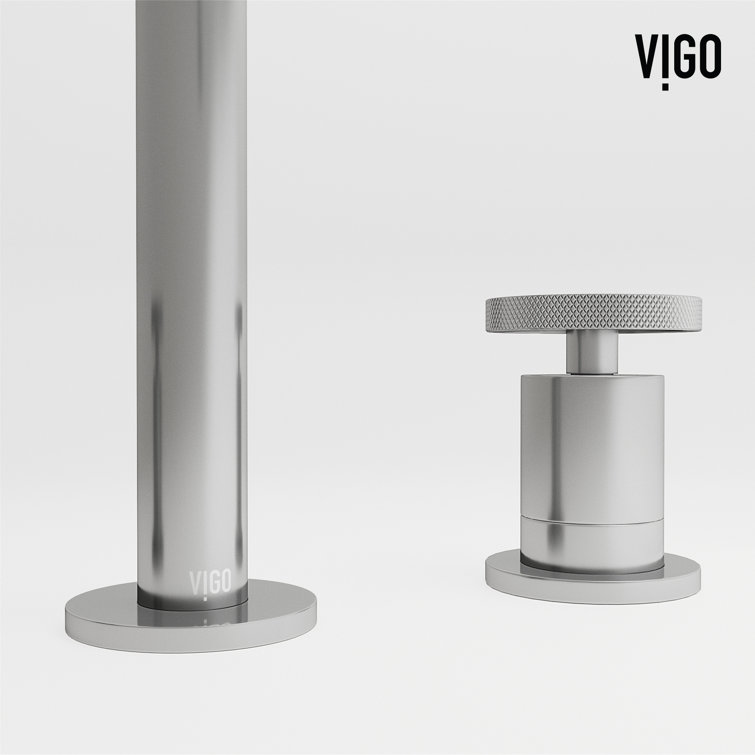 Cass Industrial-Chic Chrome Dual-Wheel Handle Widespread Bathroom Faucet