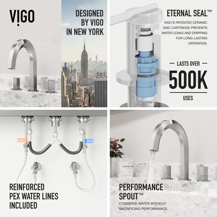 Hart Modern Brushed Nickel 2-Handle Low-Arc Bathroom Faucet