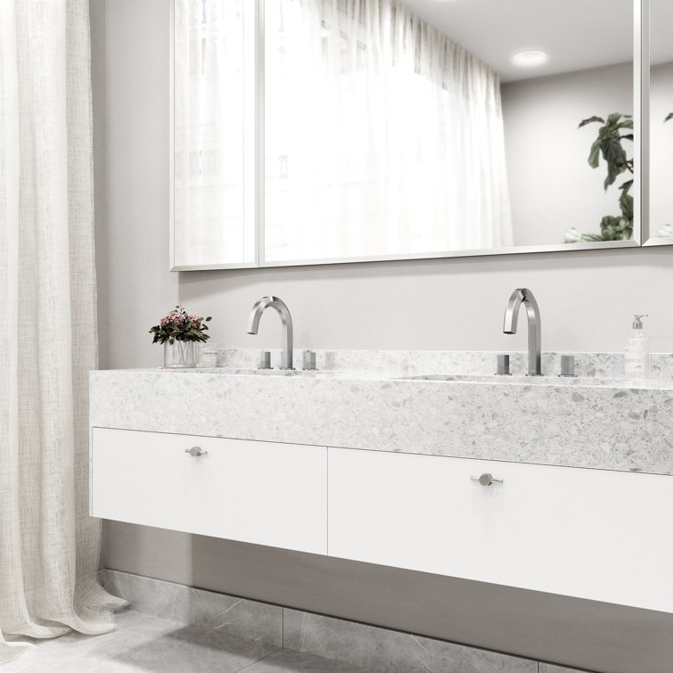 Hart Modern Brushed Nickel 2-Handle Low-Arc Bathroom Faucet