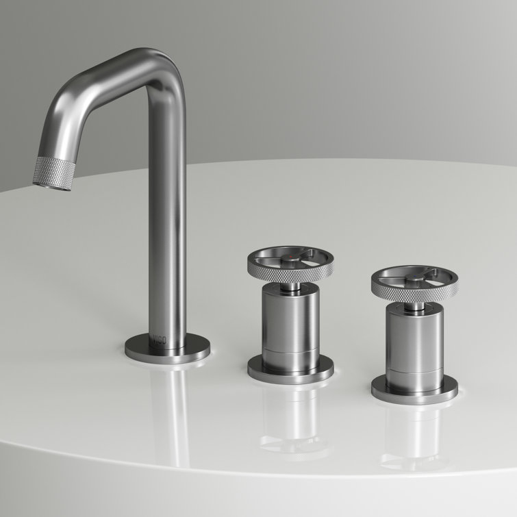 Cass Brushed Nickel Two-Handle Widespread Bathroom Faucet