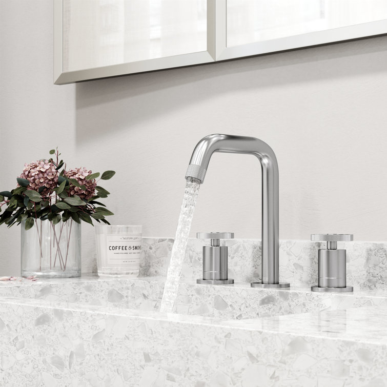 Cass Brushed Nickel Two-Handle Widespread Bathroom Faucet