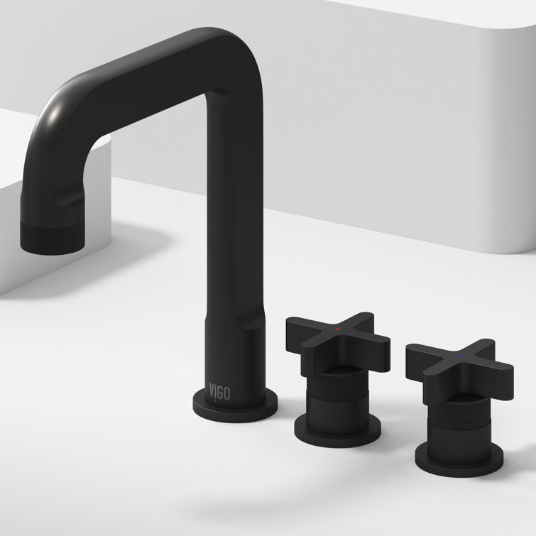 Wythe Matte Black Brass Widespread Bathroom Faucet with Cross Handles