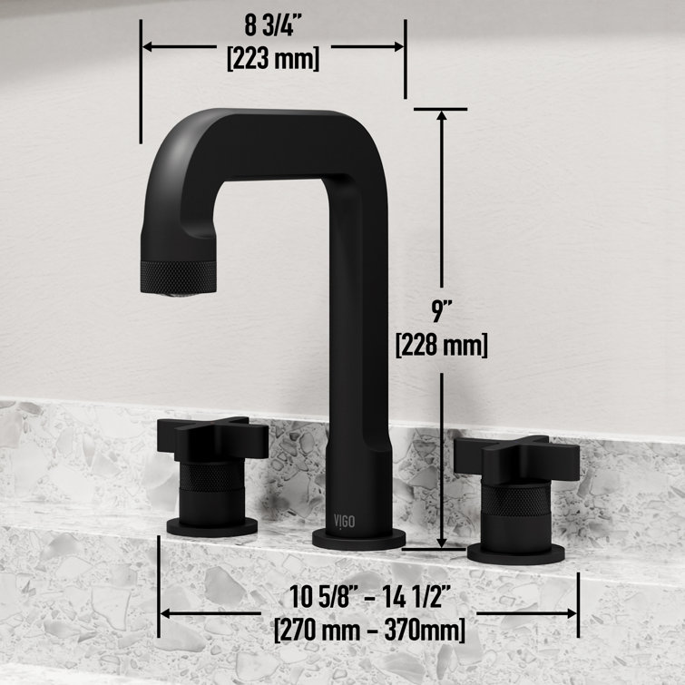 Wythe Matte Black Brass Widespread Bathroom Faucet with Cross Handles
