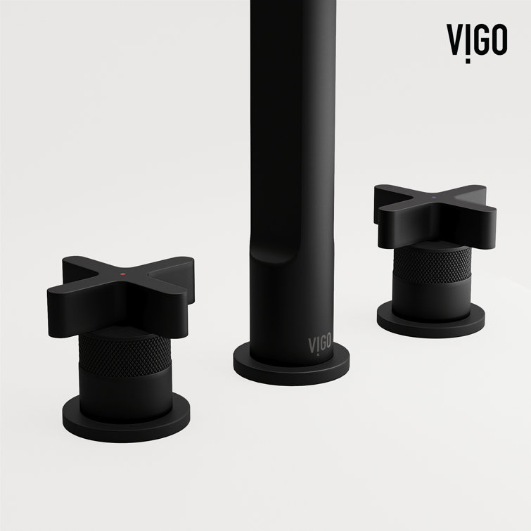 Wythe Matte Black Brass Widespread Bathroom Faucet with Cross Handles