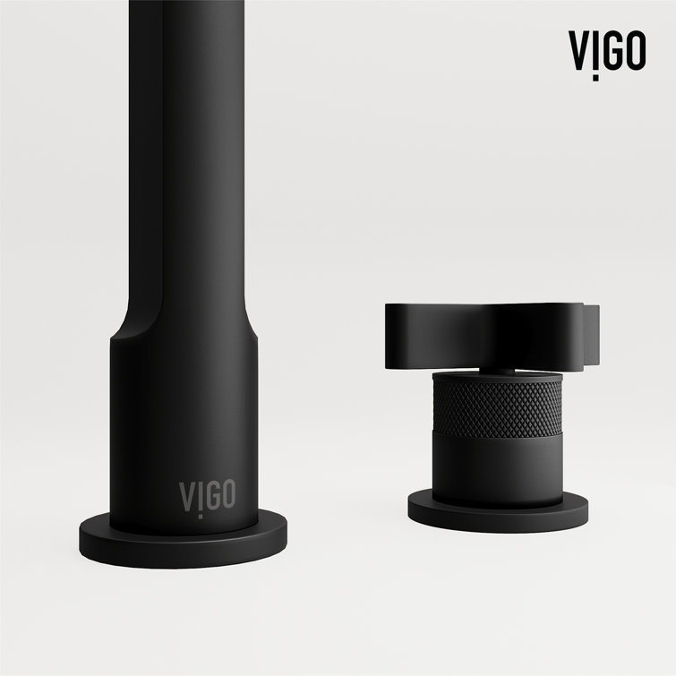 Wythe Matte Black Brass Widespread Bathroom Faucet with Cross Handles