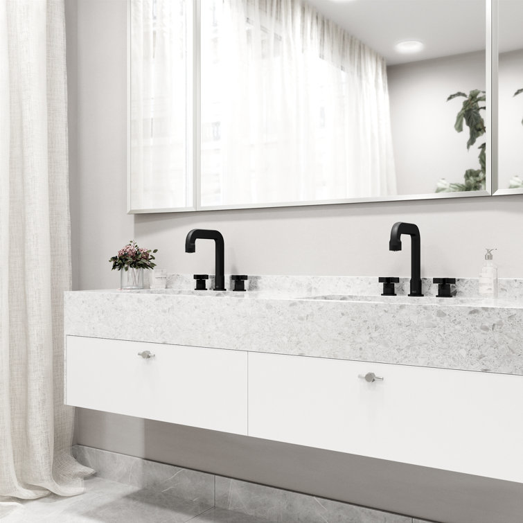 Wythe Matte Black Brass Widespread Bathroom Faucet with Cross Handles