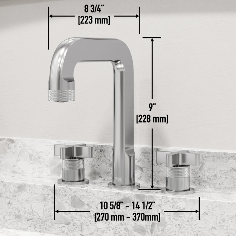 Wythe 9" H Two Handle Widespread Bathroom Faucet in Chrome and Black Brass