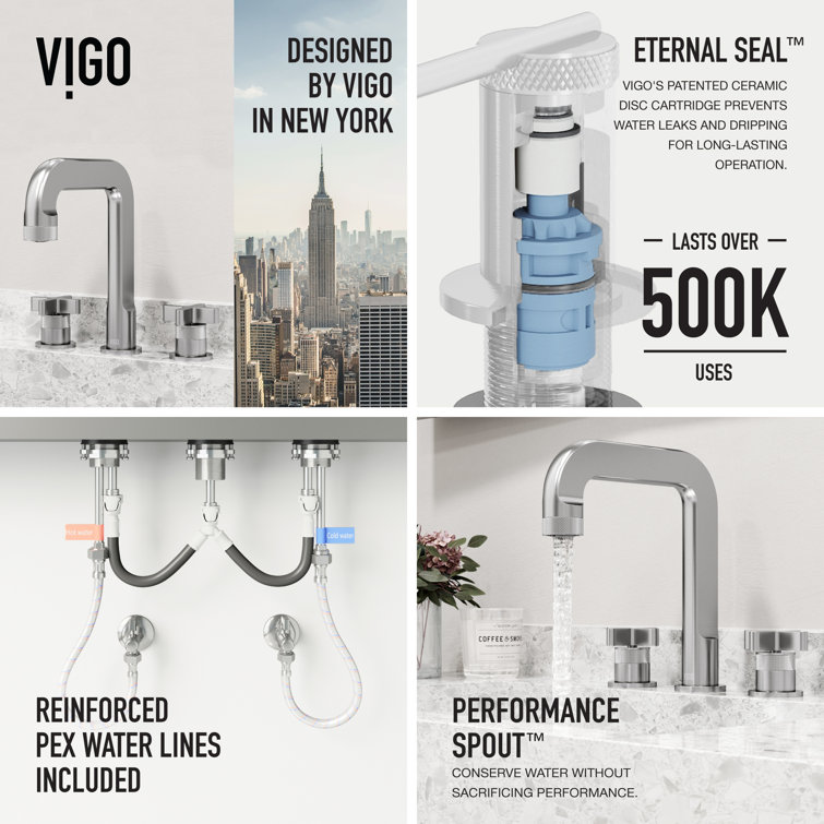 Wythe Urban Aesthetic Brushed Nickel Widespread Bathroom Faucet