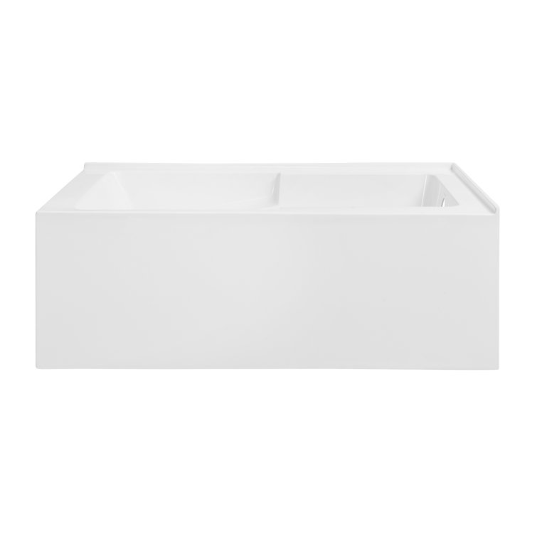 Claire 60" White Acrylic Alcove Tub with Corner Apron