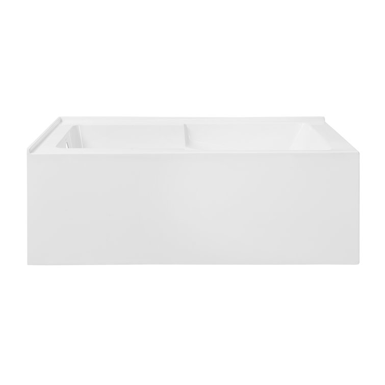 Claire 60" White Acrylic Alcove Bathtub with Corner Apron