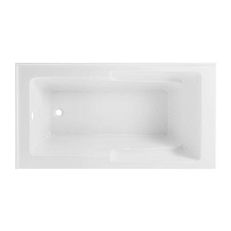 Claire 60" White Acrylic Alcove Bathtub with Corner Apron
