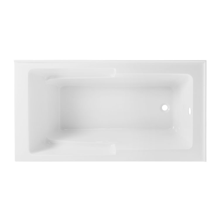 Claire 60" White Acrylic Alcove Tub with Corner Apron