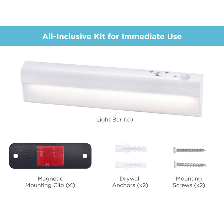 White 9'' Battery Operated LED Motion Sensor Light Bar