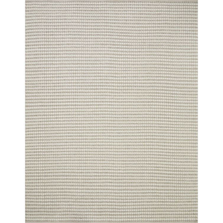 Ivory and Stone Rectangular Wool and Cotton Rug, 8'6" x 11'6"