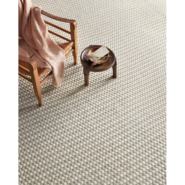 Ivory and Stone Rectangular Wool and Cotton Rug, 8'6" x 11'6"