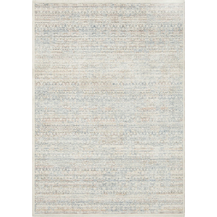 Ivory and Multicolor Synthetic Easy Care Rectangular Rug 2'3" x 3'10"