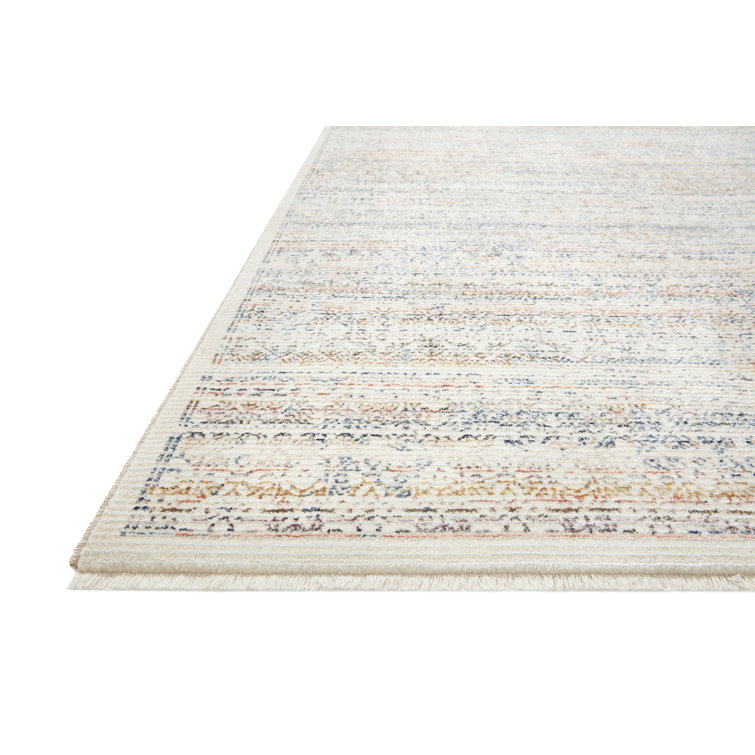 Zuma Ivory Multicolor Easy-Care Synthetic Runner Rug, 2'7" x 12'