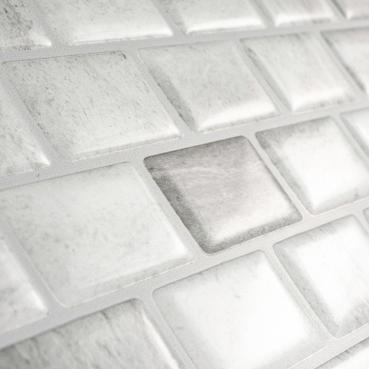 Gray Peel and Stick Gel Backsplash Tile for Kitchen and Bathroom
