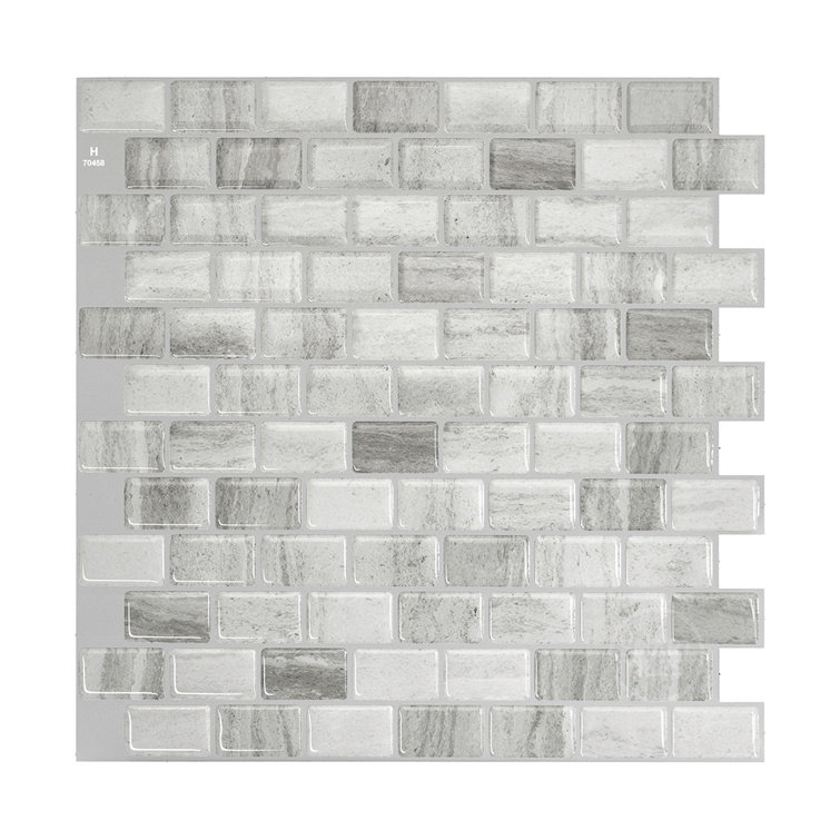 Gray Peel and Stick Gel Backsplash Tile for Kitchen and Bathroom