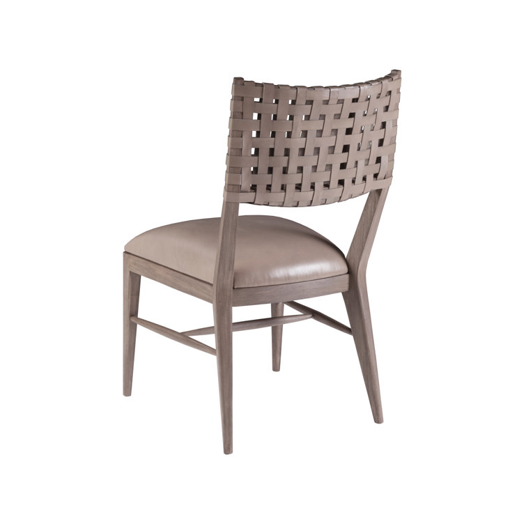 Coastal Grigio Mahogany 20'' Gray Leather Upholstered Side Chair