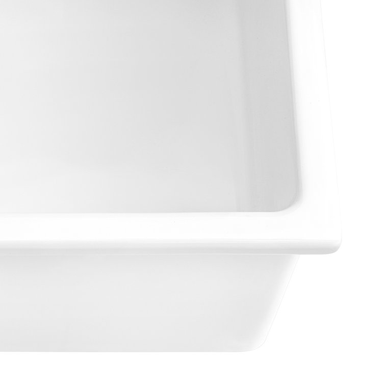 Ruvati 24-Inch White Fireclay Drop-In Single Bowl Kitchen Sink