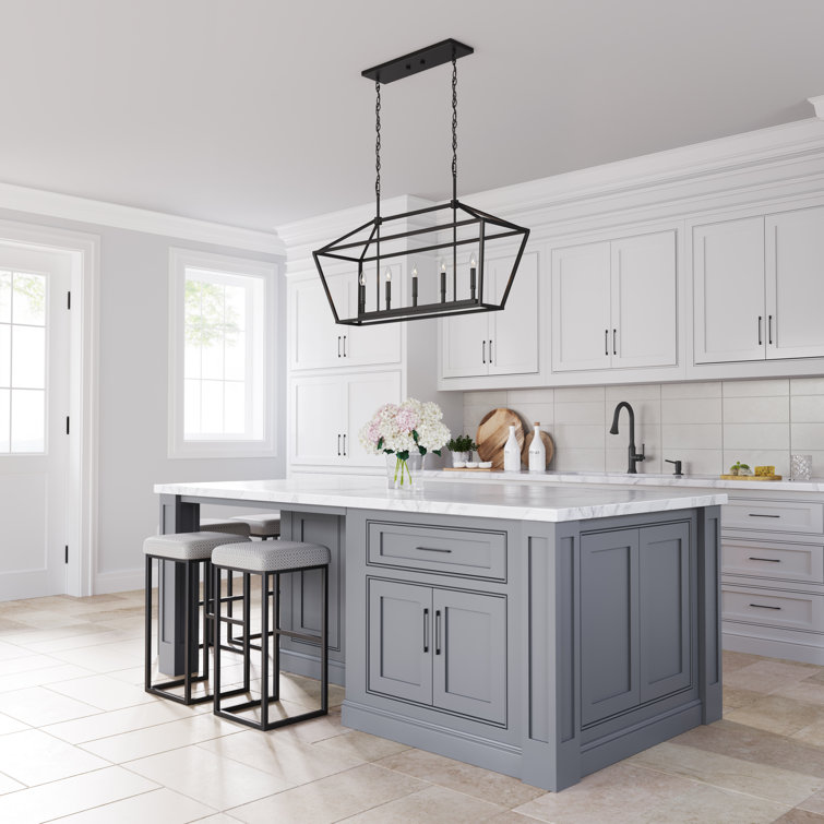 Elegant Matte Black 56" Taper Candle Chandelier with Adjustable Rods