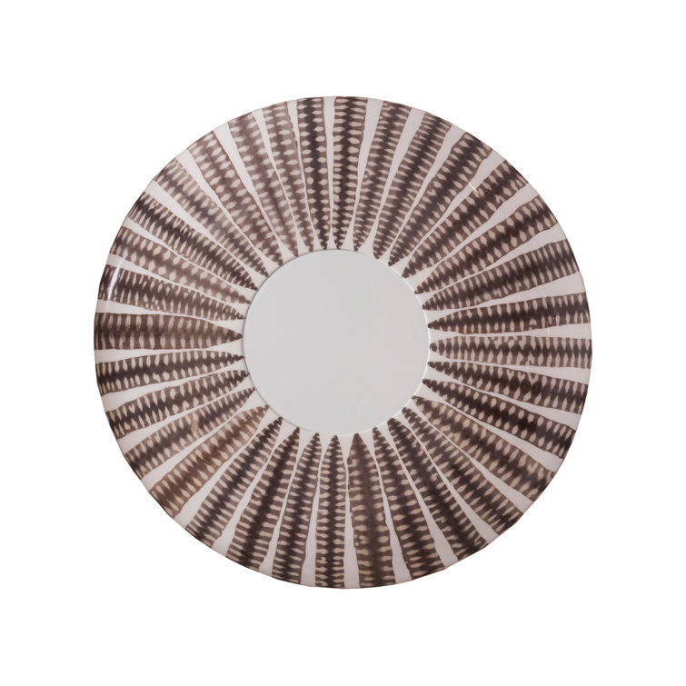 48" Beige Sea Snake Skin Round Wall Mirror