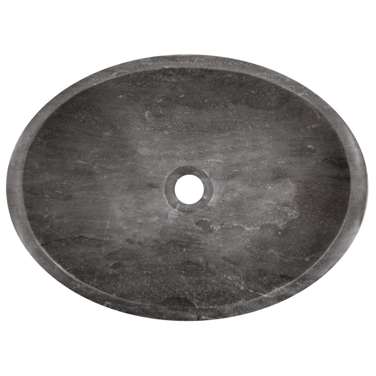 Honed Black Limestone Canoe Shaped Bathroom Sink