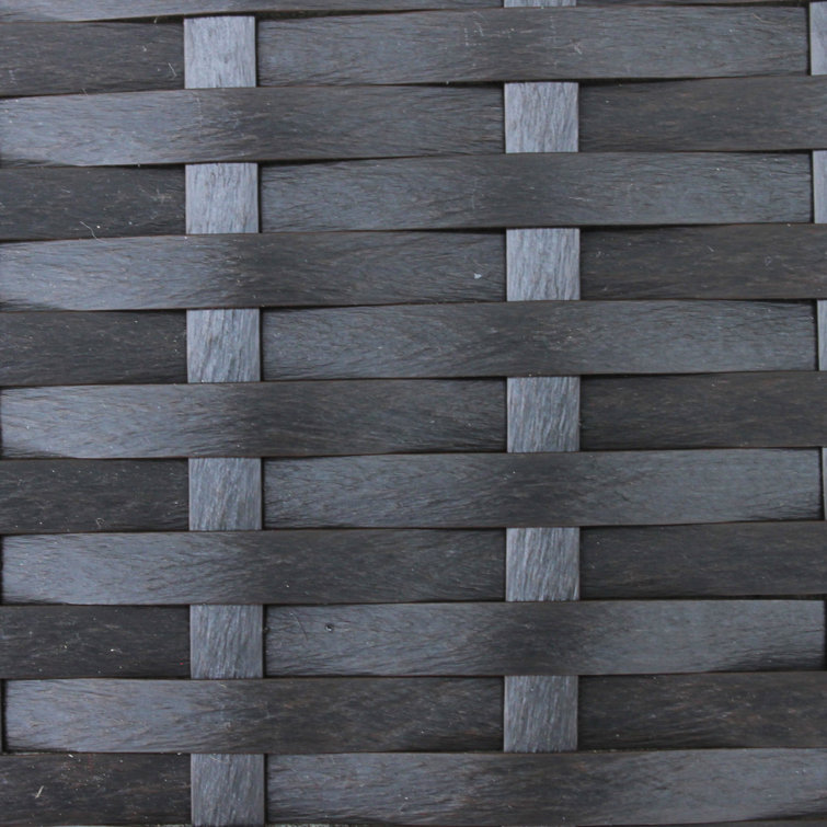 Coffee Bean Wicker Patio Dining Chair with Spectrum Peacock Cushion