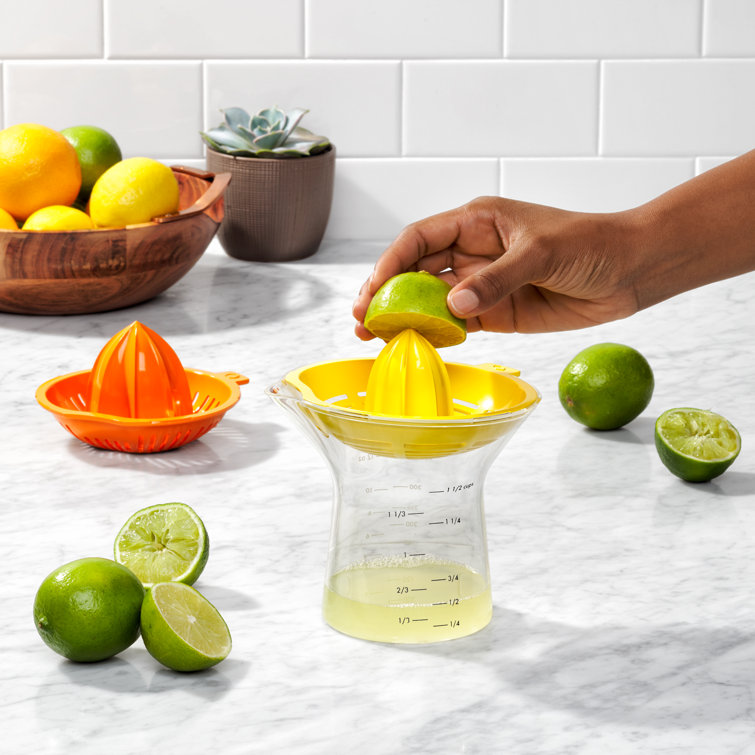 Orange and Yellow 2-in-1 Citrus Juicer with Measurement Markings