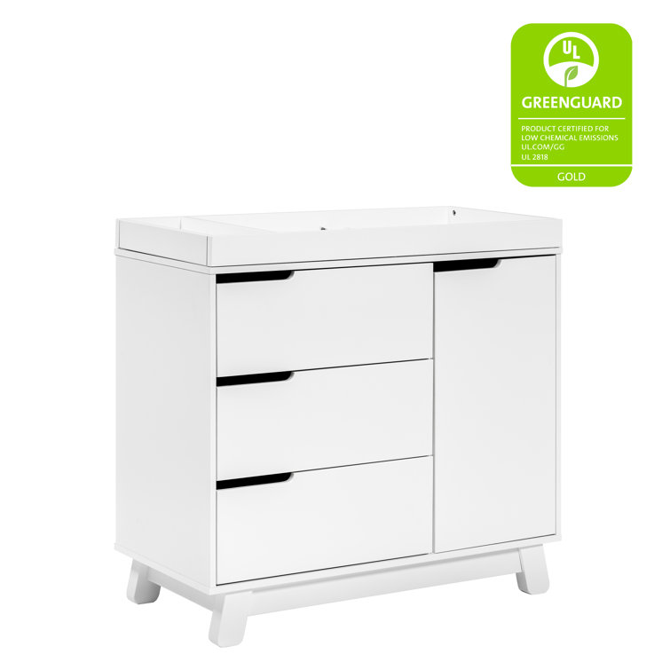 Ivory Pine Wood 3-Drawer Changing Table Dresser