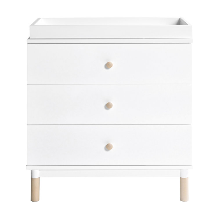 Gelato 3-Drawer White Dresser with Removable Changing Tray