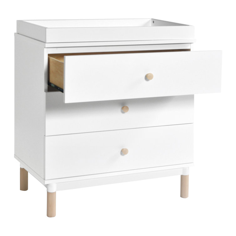 Gelato 3-Drawer White Dresser with Removable Changing Tray