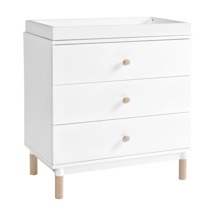 Gelato 3-Drawer White Dresser with Removable Changing Tray