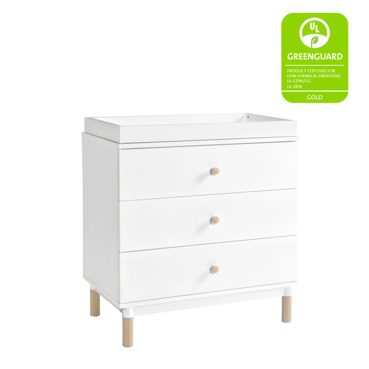 Gelato 3-Drawer White Dresser with Removable Changing Tray