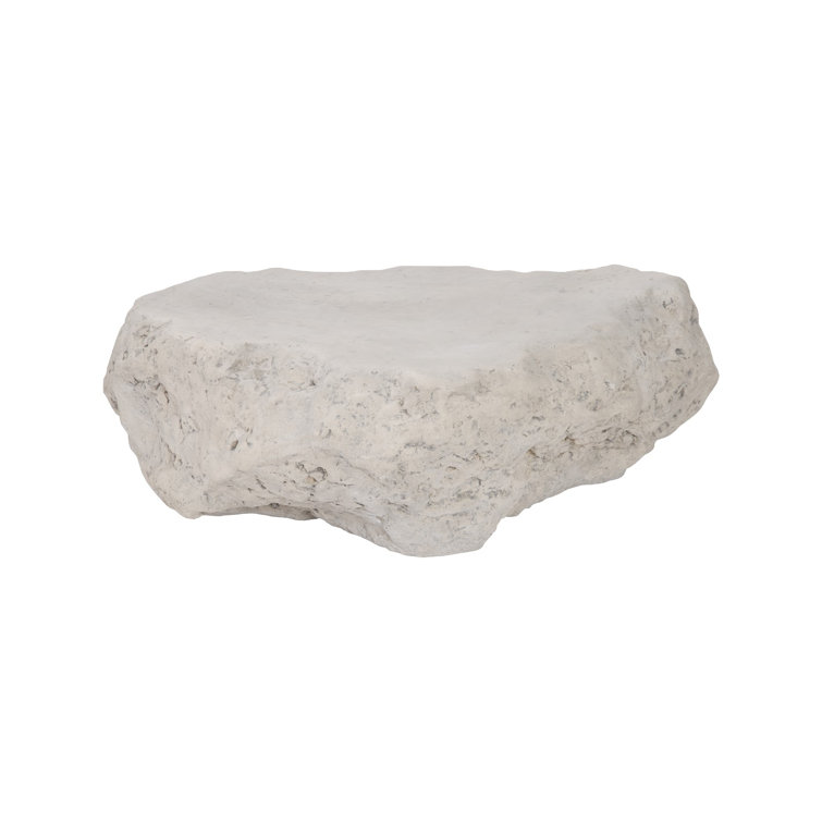 Beige Free Form Roman Stone Outdoor Coffee Table