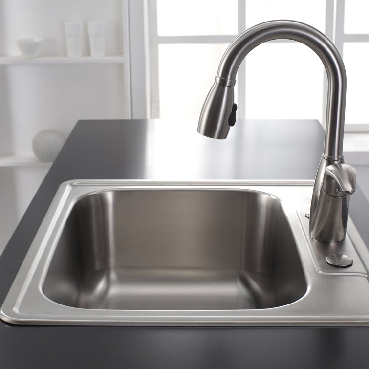 25-Inch Stainless Steel Single Bowl Drop-In Kitchen Sink