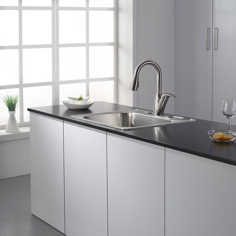 25-Inch Stainless Steel Single Bowl Drop-In Kitchen Sink