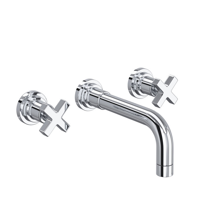 Lombardia Polished Chrome Wall-Mounted Widespread Faucet