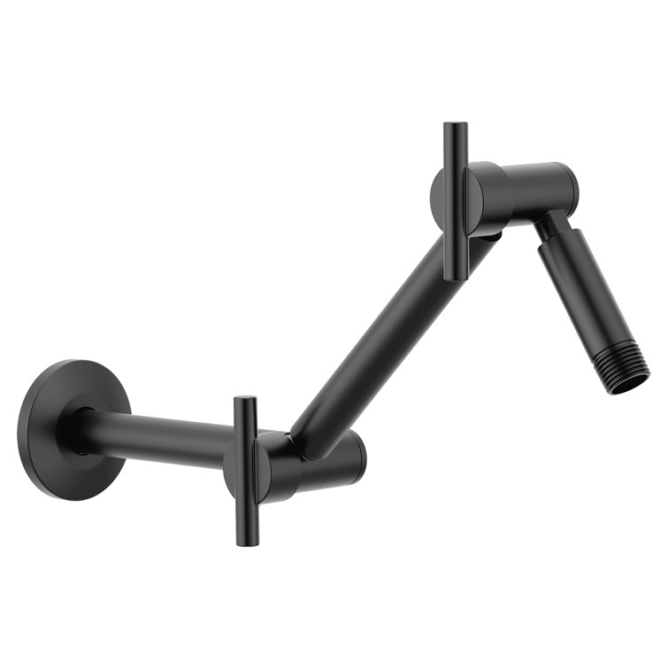 Matte Black Adjustable Wall-Mounted Shower Arm