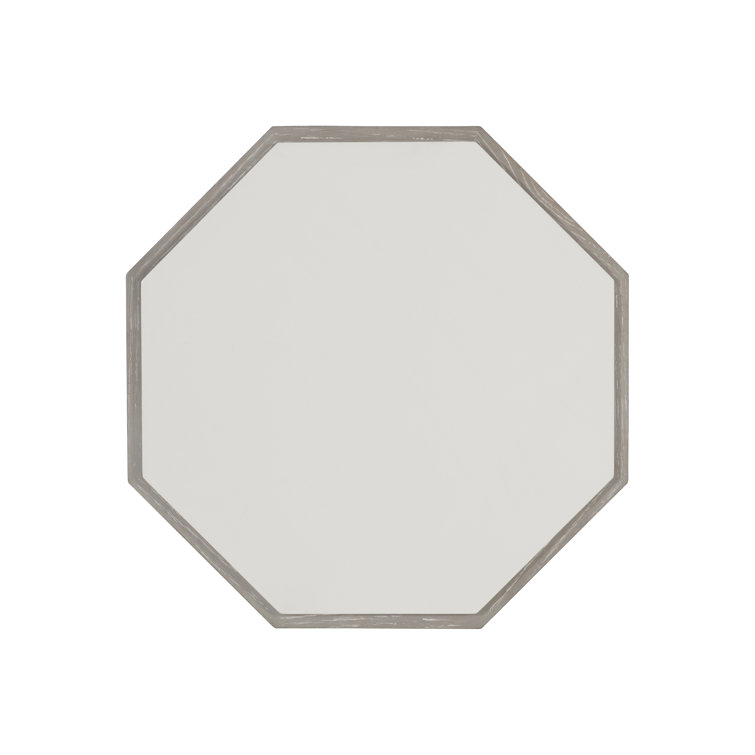 Transitional Octagonal Accent Table in Gray Truffle and White