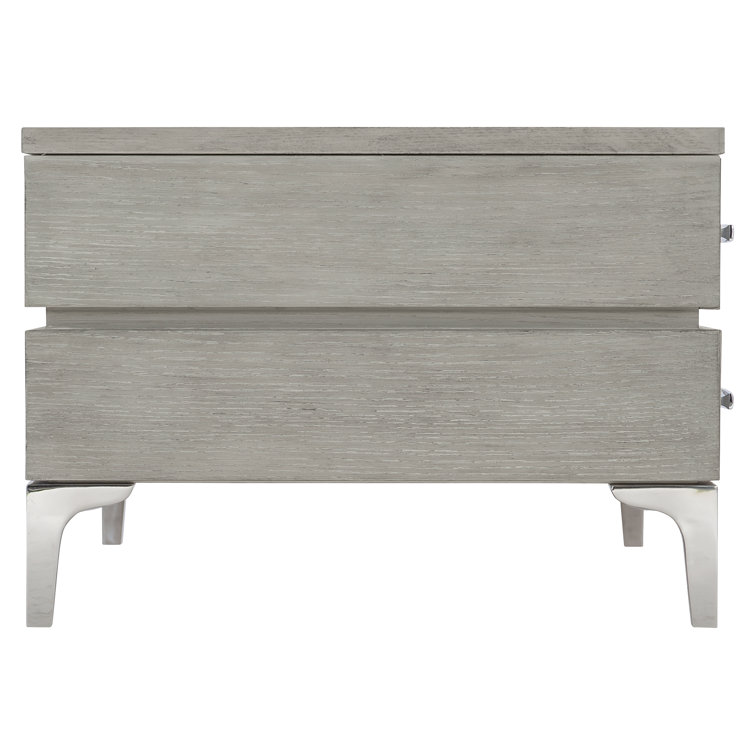 Transitional Gray Rectangular Coffee Table with Metal Accents and Storage