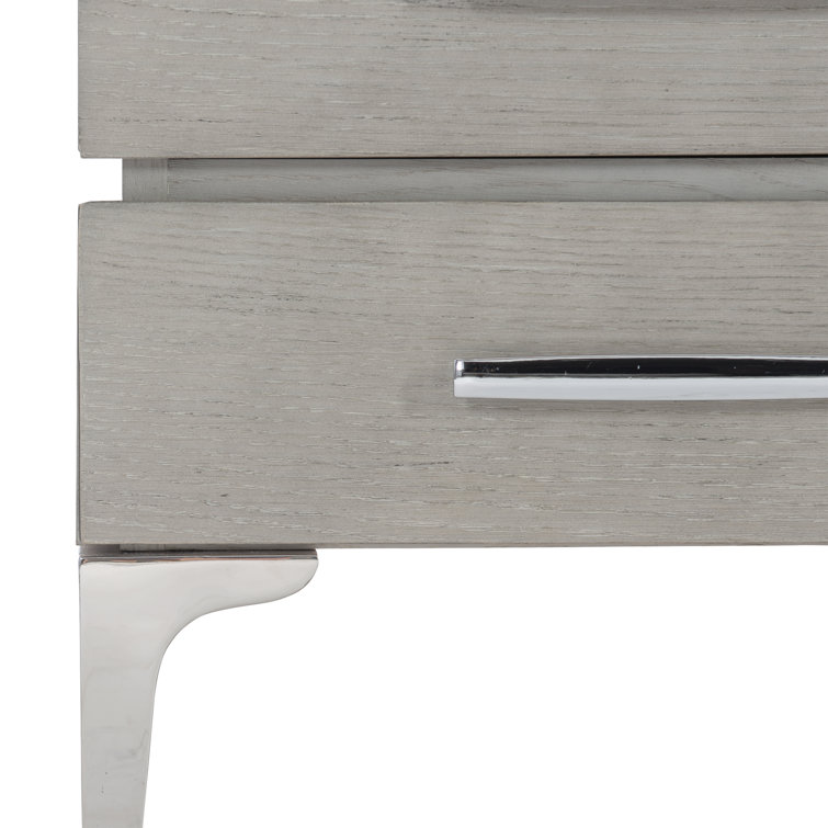Transitional Gray Rectangular Coffee Table with Metal Accents and Storage