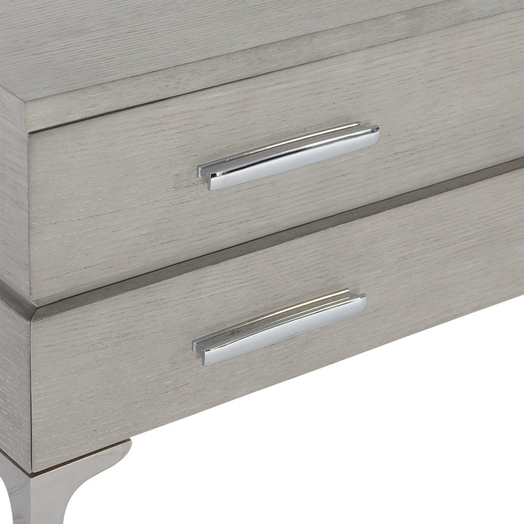 Transitional Gray Rectangular Coffee Table with Metal Accents and Storage