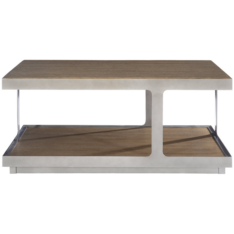 Belvedere Solid Wood and Steel Rectangular Coffee Table with Storage