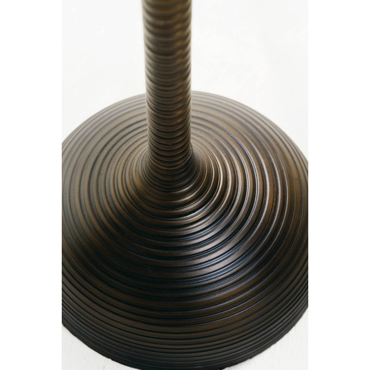 Transitional Cast Aluminum Bronze Round Side Table - 10"x24"
