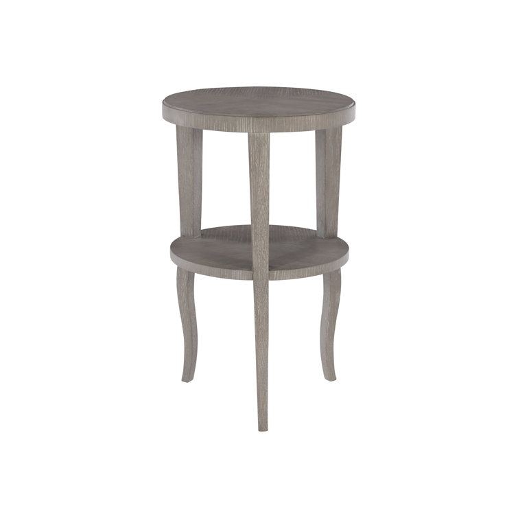 Gray Round Wood Transitional End Table