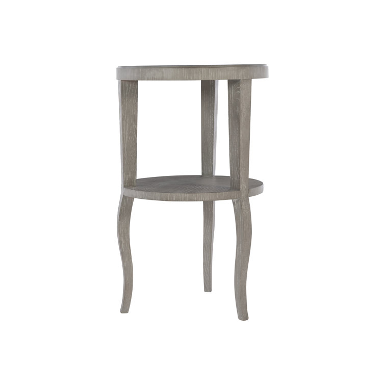Gray Round Wood Transitional End Table