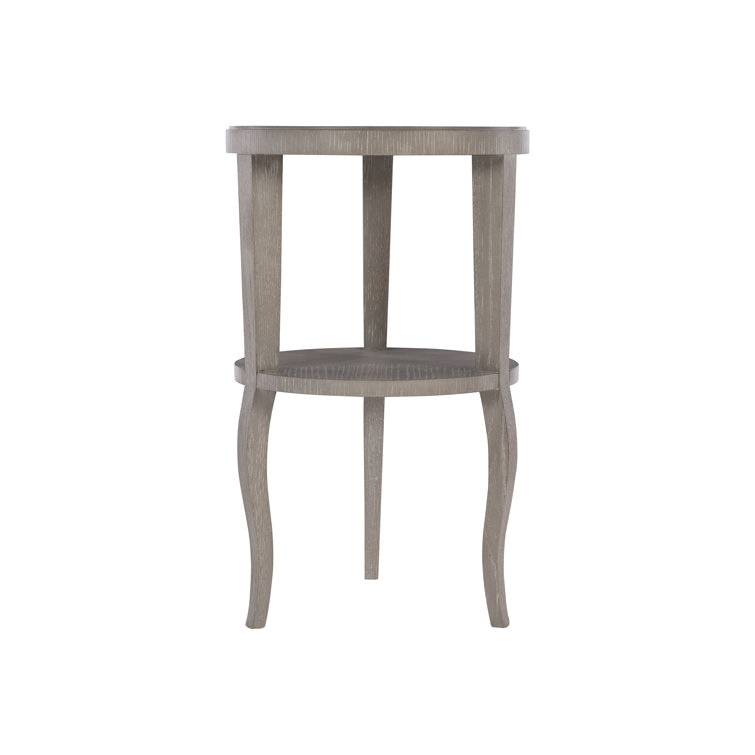 Gray Round Wood Transitional End Table