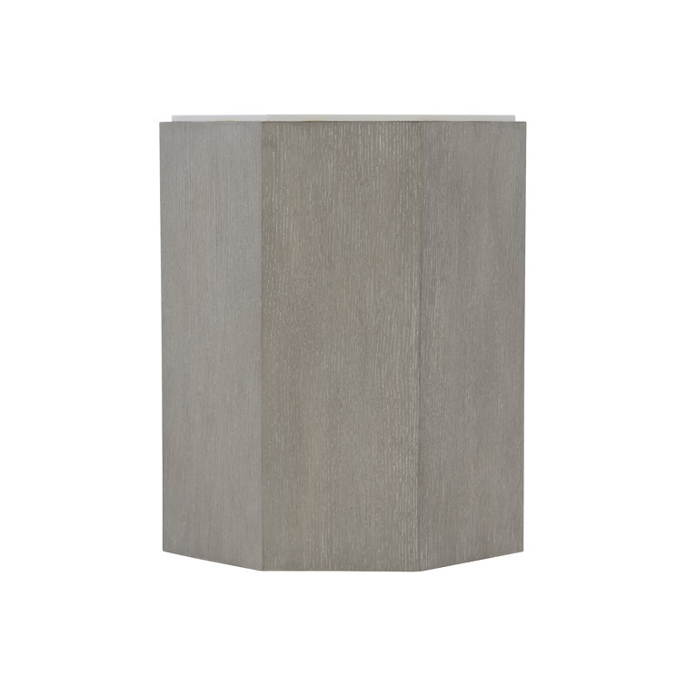 Transitional Octagonal Accent Table in Gray Truffle and White